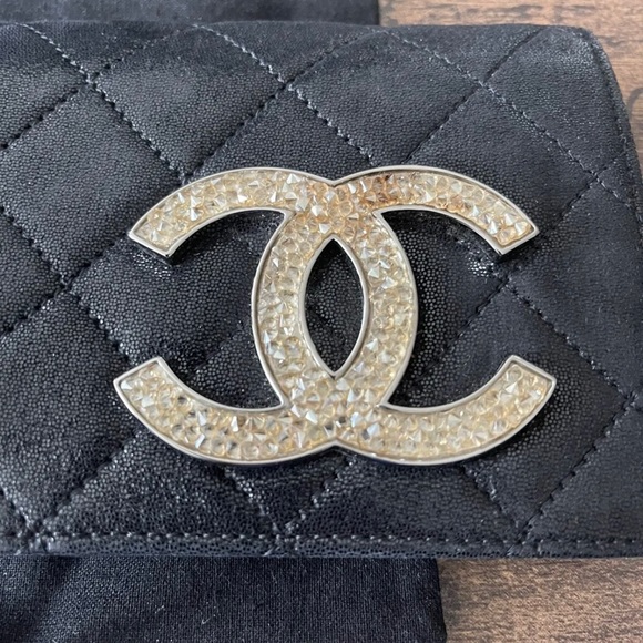 Chanel Diamante Crystals Black Shimmer Clutch- 100% Authentic And Rare - Picture 3 of 10